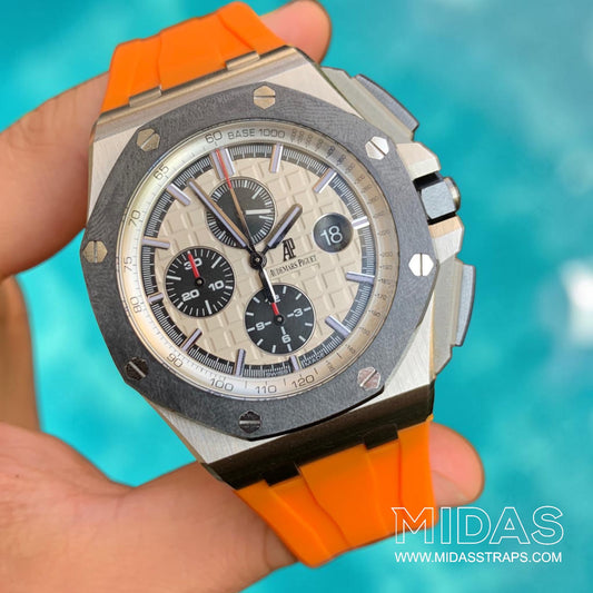 Orange Rubber Strap, Royal Oak Offshore 44mm