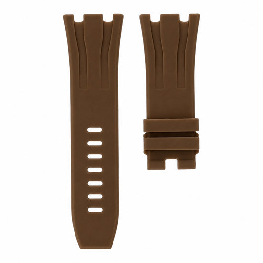 Audemars Piguet Royal Oak Offshore 44mm brown rubber strap front view MIDAS straps
