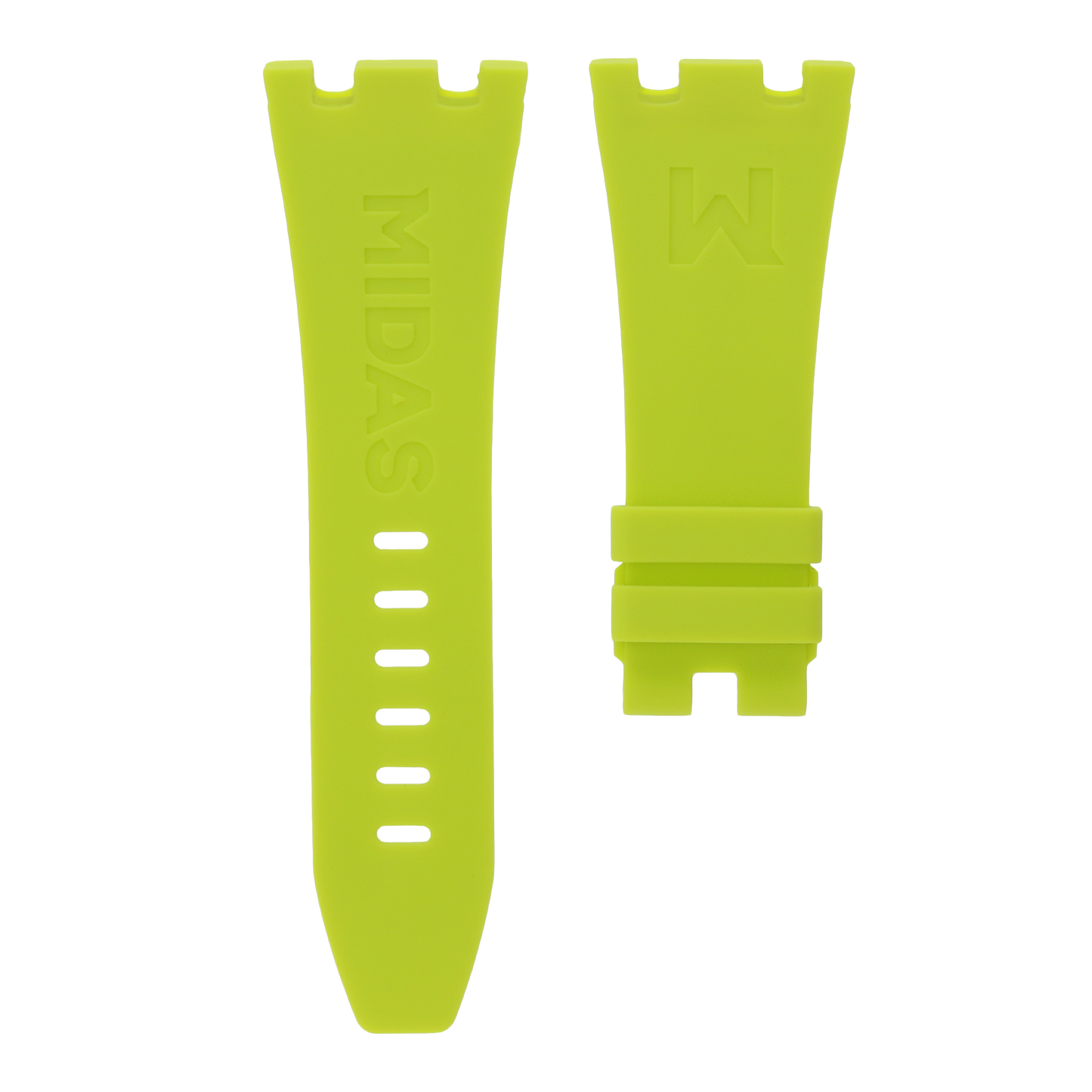 Audemars Piguet Royal Oak Offshore 42mm green rubber strap back view MIDAS straps