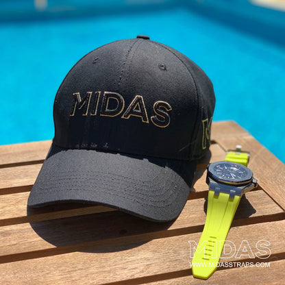MIDAS AP Royal Oak Offshore Diver 15710ST acid green rubber replacement strap wrist shot