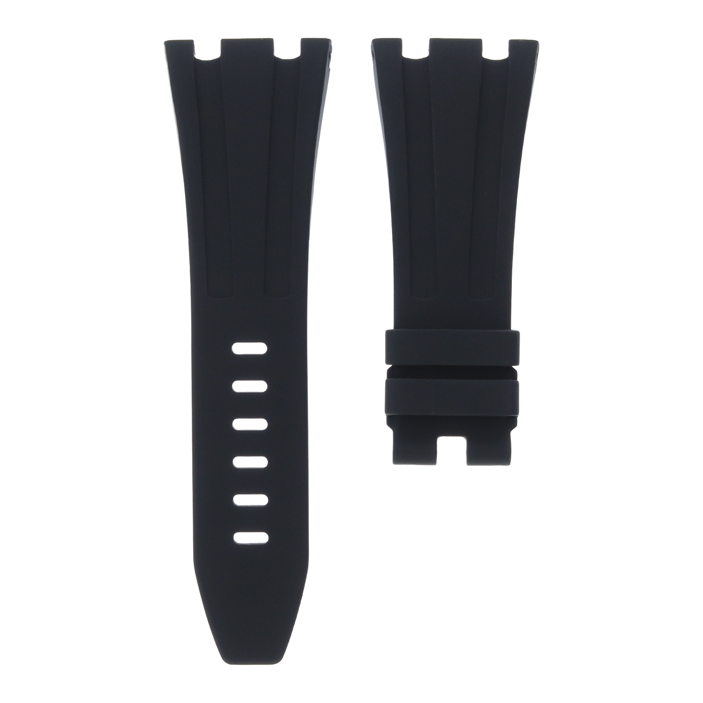 Audemars Piguet Royal Oak Offshore 42mm black rubber strap front view MIDAS straps
