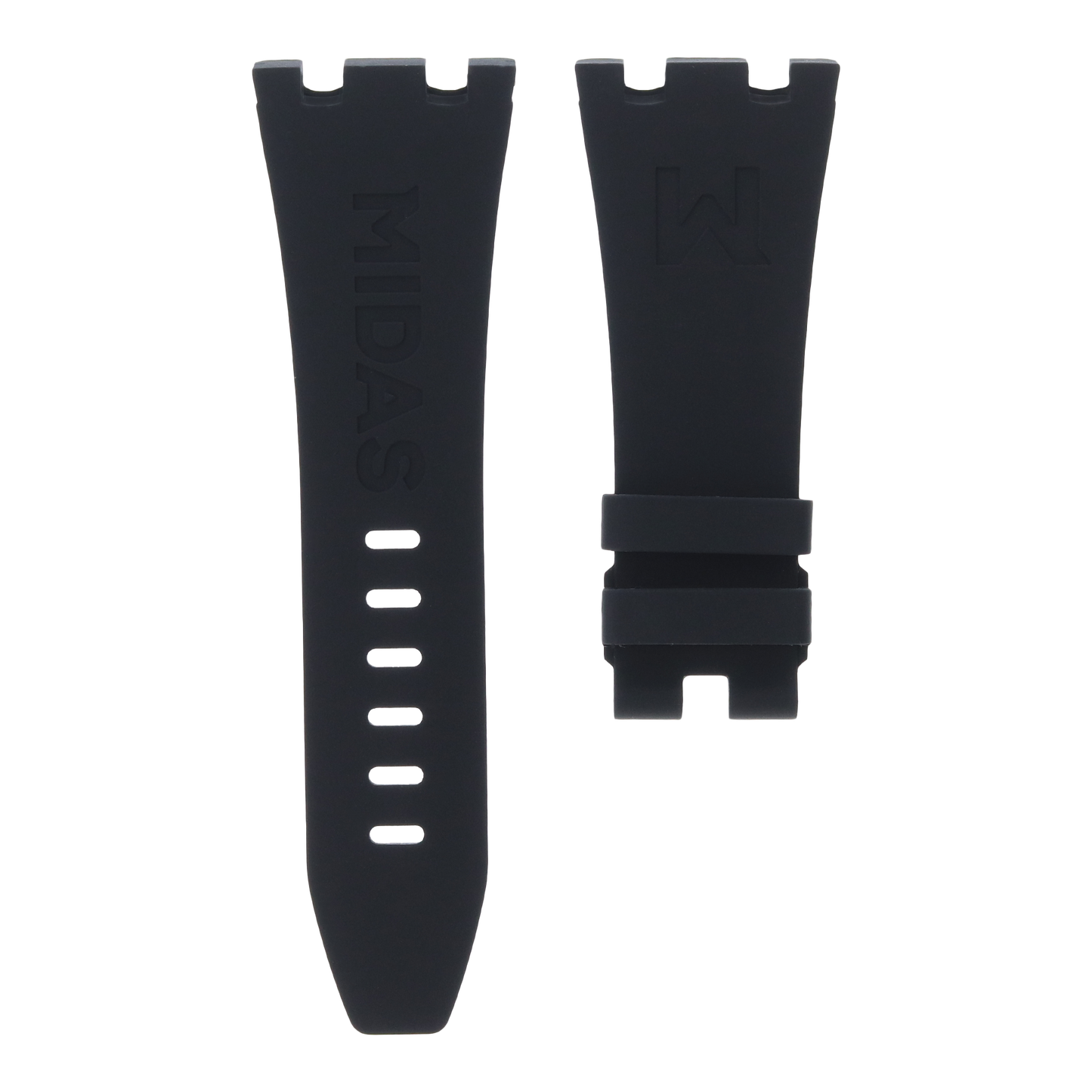 Audemars Piguet Royal Oak Offshore 42mm black rubber strap back view MIDAS straps