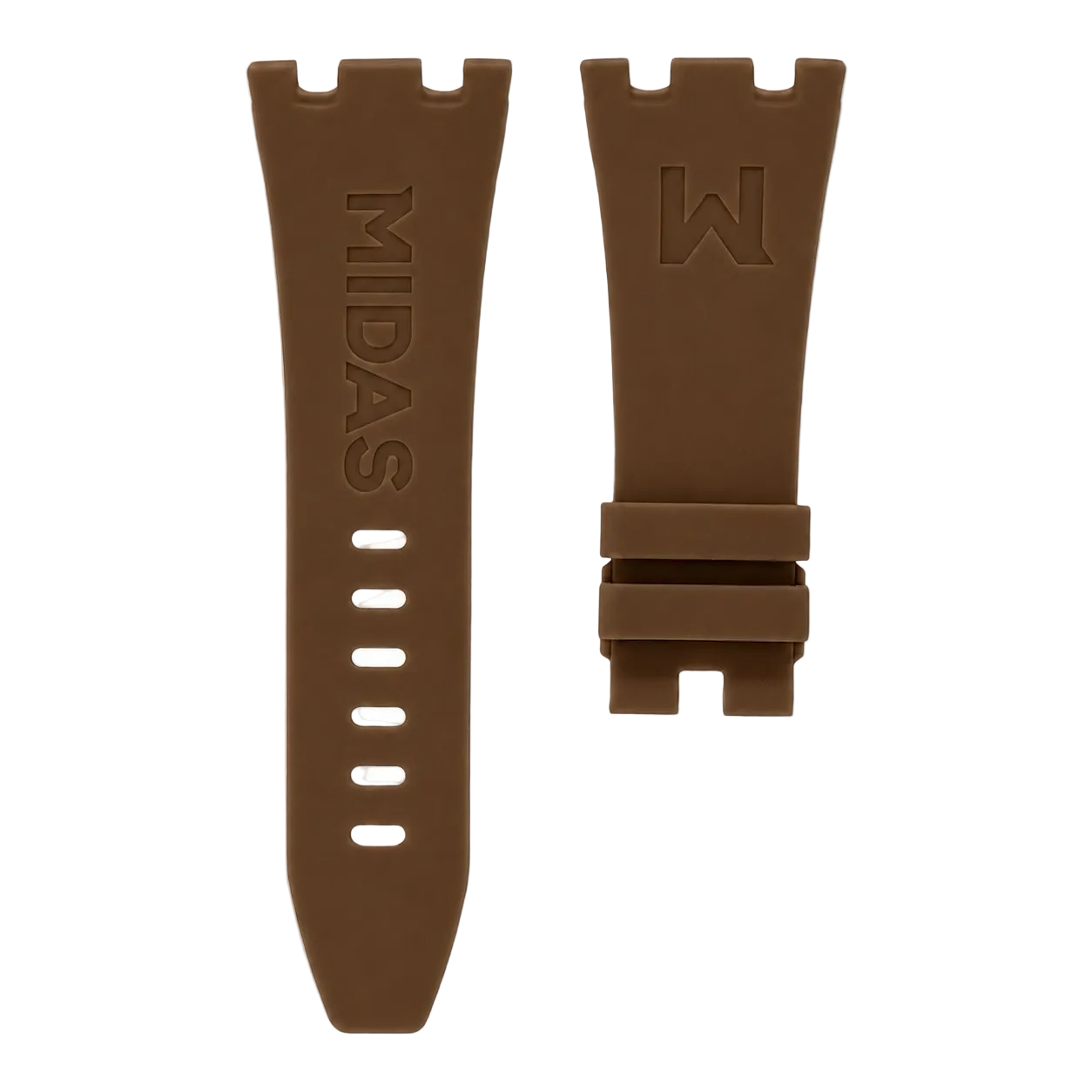 Audemars Piguet Royal Oak Offshore 42mm brown rubber strap back view MIDAS straps