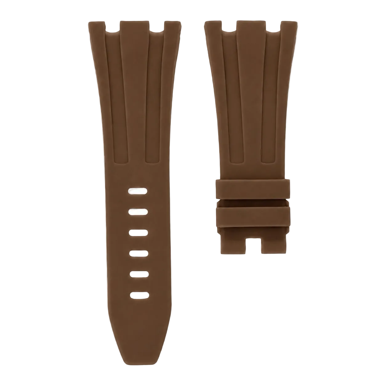 Audemars Piguet Royal Oak Offshore 42mm brown rubber strap front view MIDAS straps