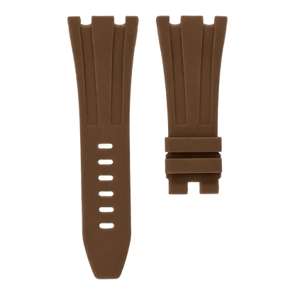 Audemars Piguet Royal Oak Offshore 42mm brown rubber strap front view MIDAS straps