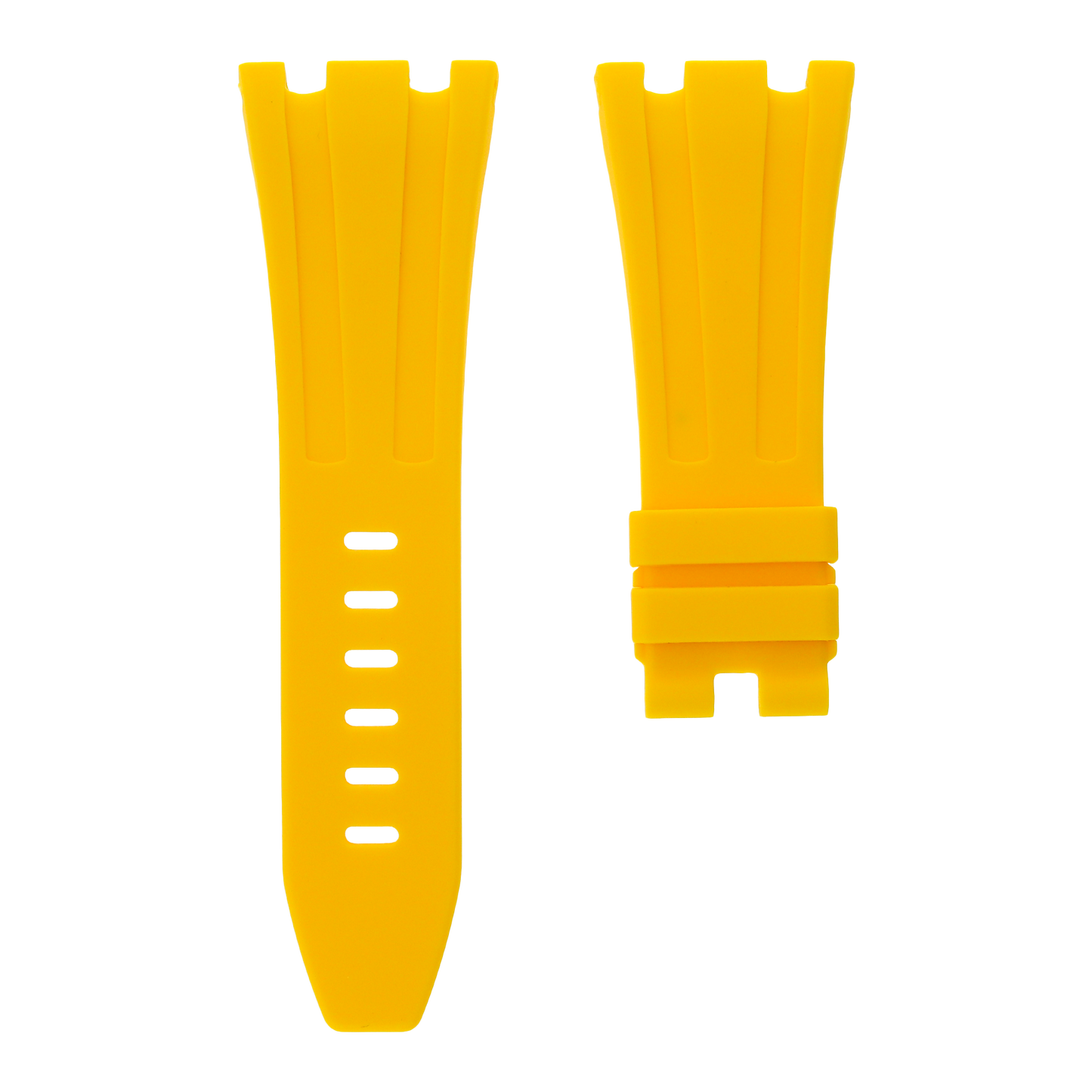 Audemars Piguet Royal Oak Offshore 42mm yellow rubber strap front view MIDAS straps