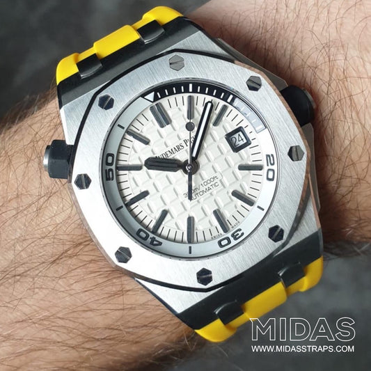Yellow Rubber Strap, Royal Oak Offshore 42mm
