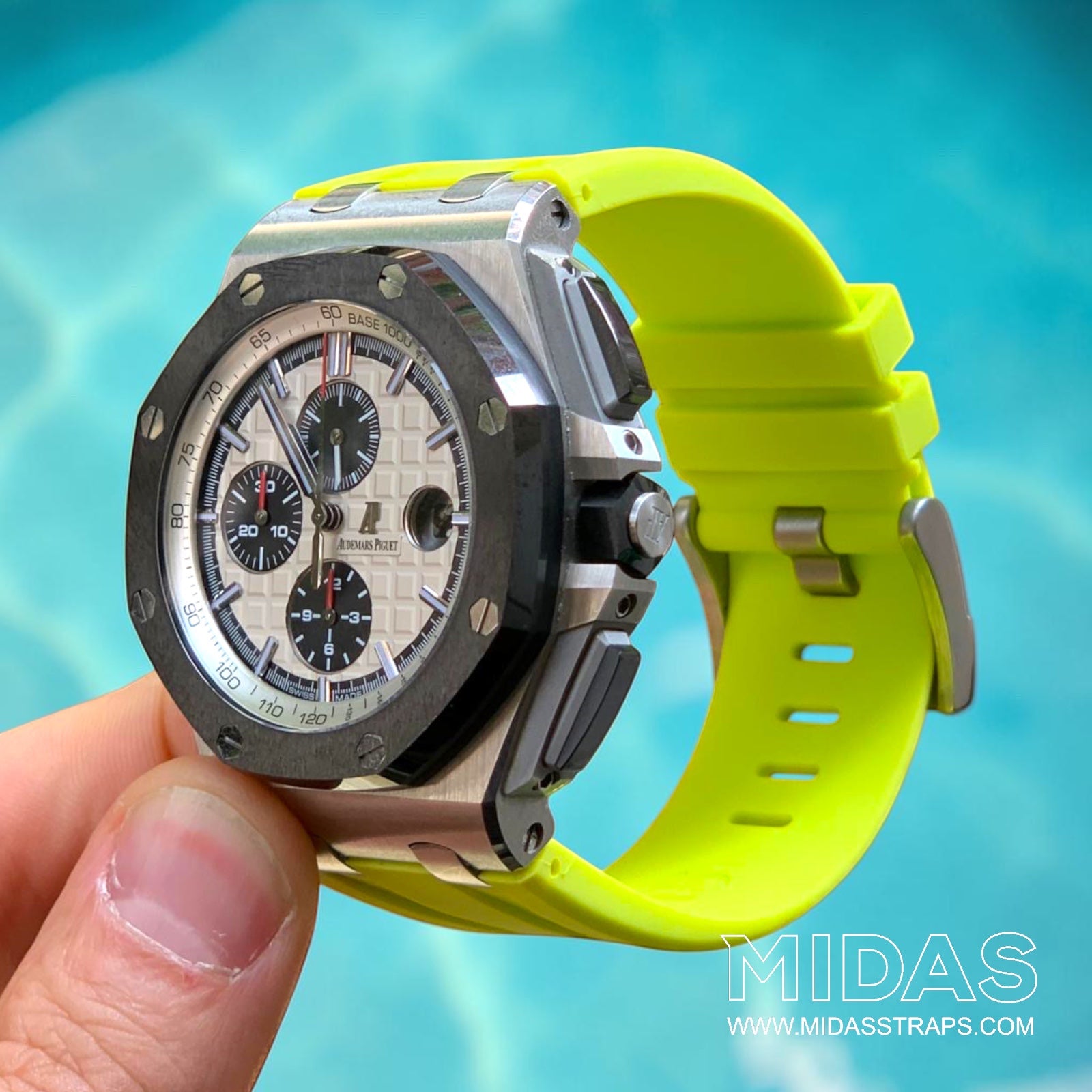 Acid Green Rubber Strap for Royal Oak Offshore 44mm | MIDAS