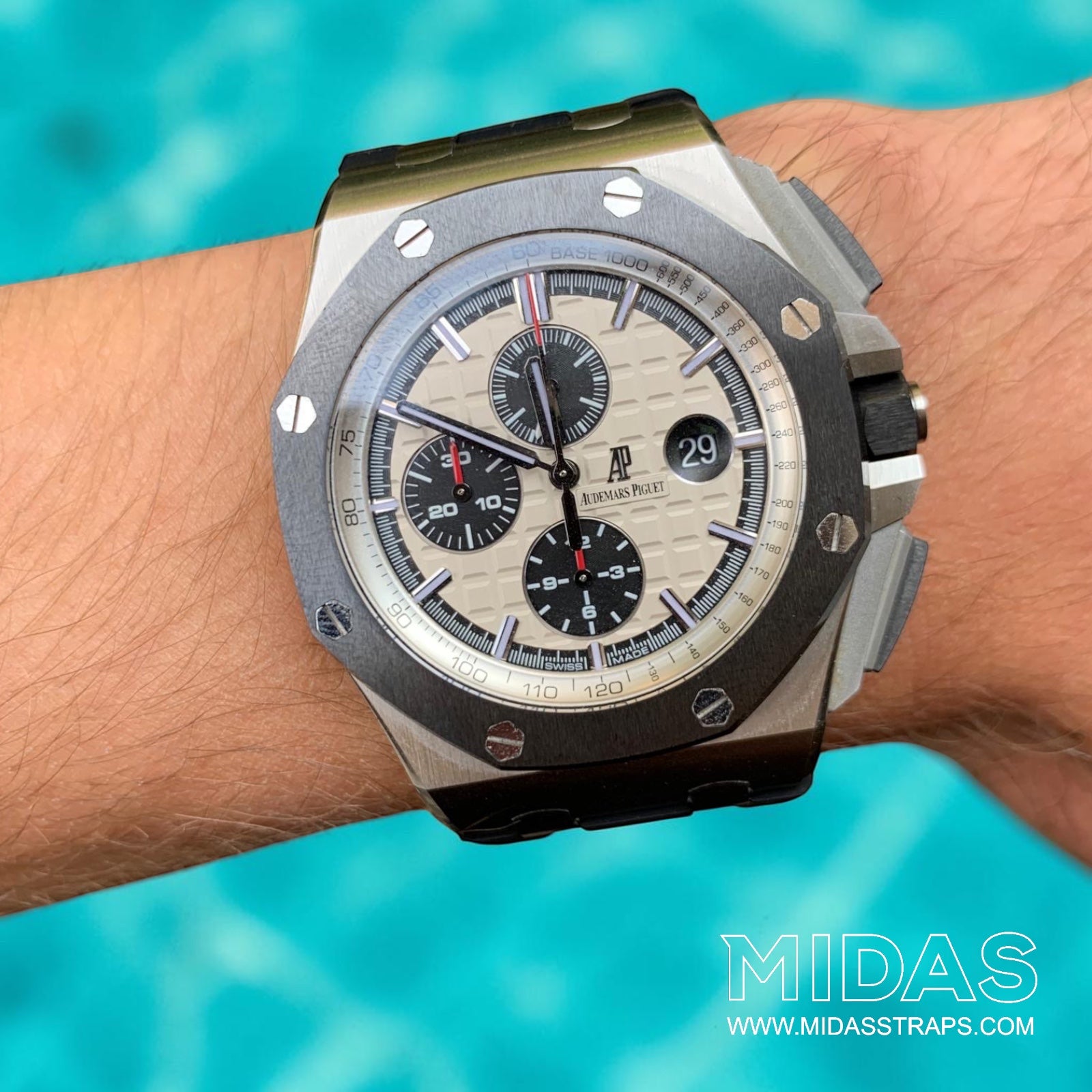 Black Rubber Strap for Royal Oak Offshore 44mm | MIDAS – Midas