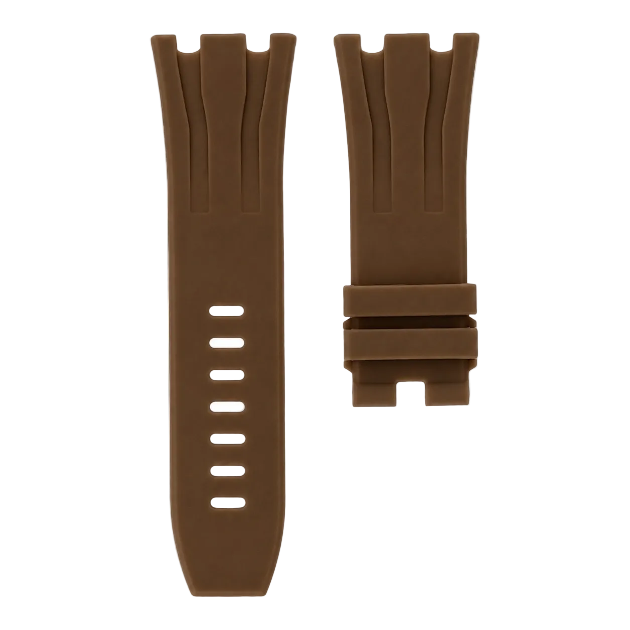 Brown Royal Oak Offshore 44mm rubber strap by MIDAS