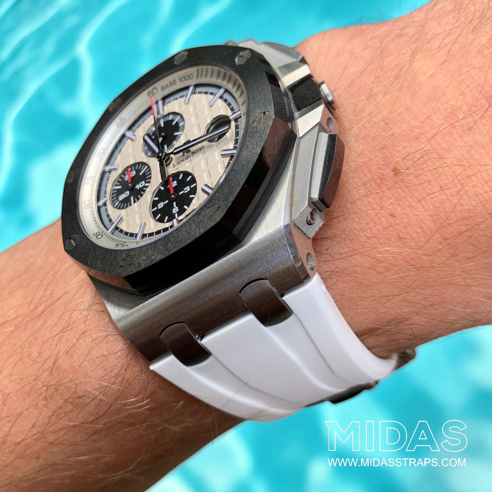 White Rubber Strap for Royal Oak Offshore 44mm | MIDAS – Midas