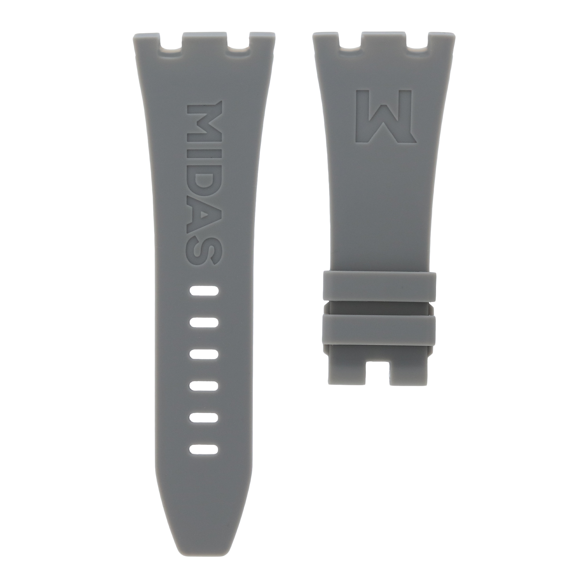 Audemars Piguet Royal Oak Offshore 42mm grey rubber strap back view MIDAS straps