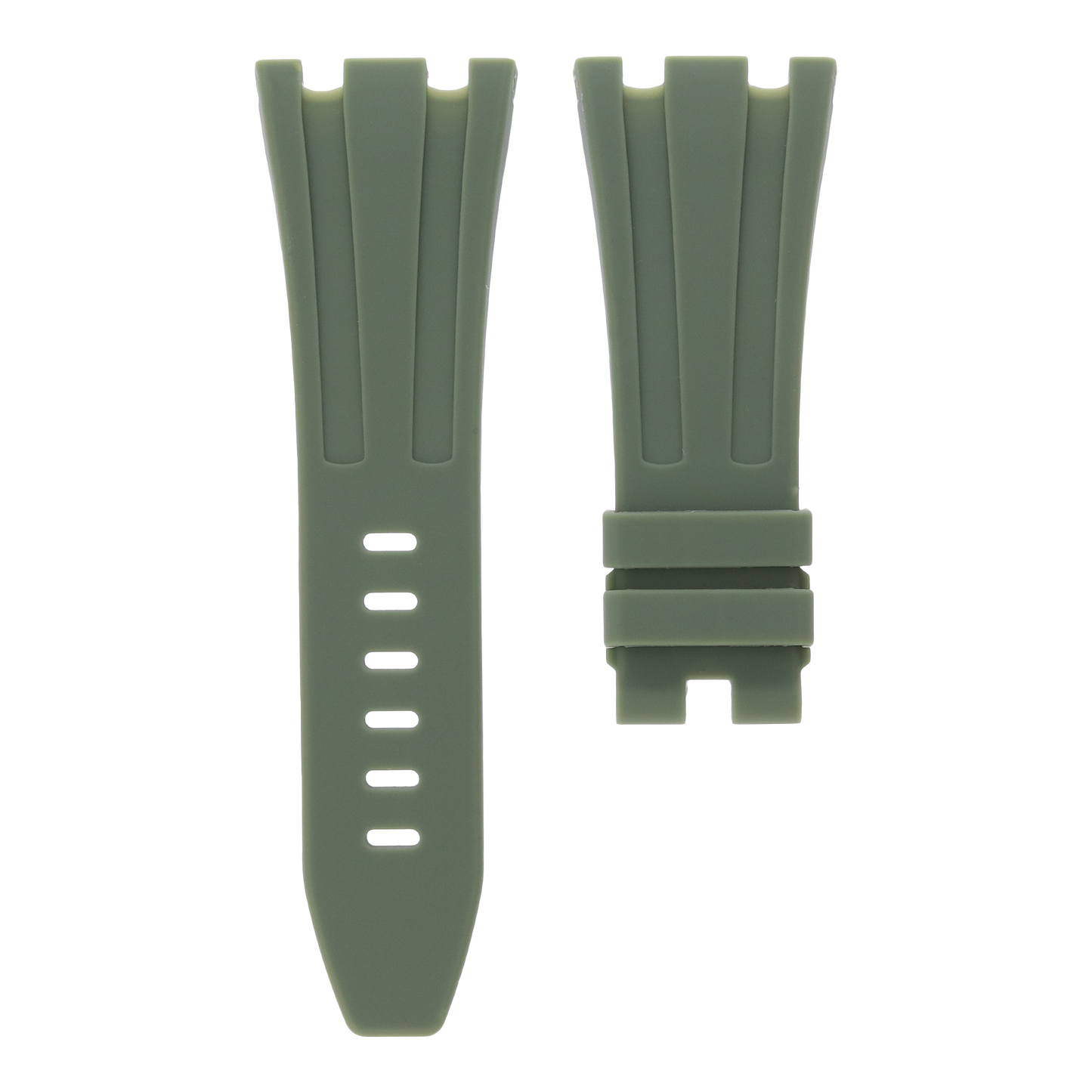 Audemars Piguet Royal Oak Offshore 42mm khaki green rubber strap front view MIDAS straps