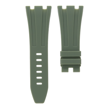 Audemars Piguet Royal Oak Offshore 42mm khaki green rubber strap front view MIDAS straps