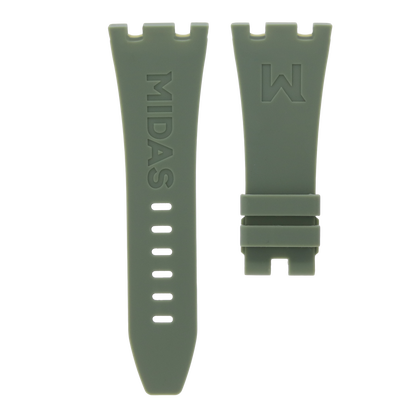 Audemars Piguet Royal Oak Offshore 42mm khaki green rubber strap back view MIDAS straps