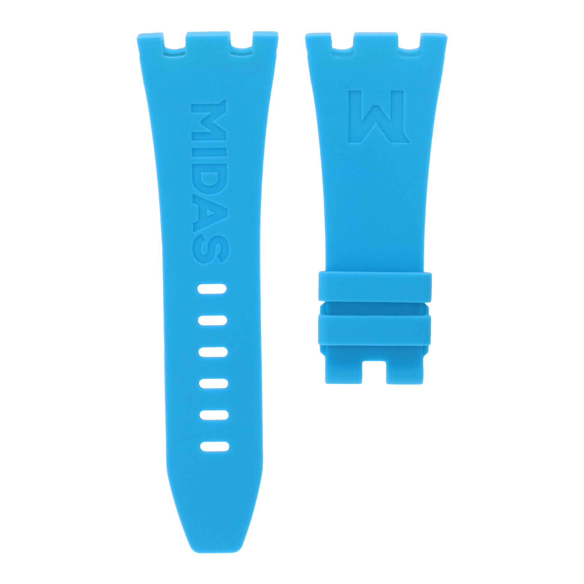 Audemars Piguet Royal Oak Offshore 42mm blue rubber strap back view MIDAS straps
