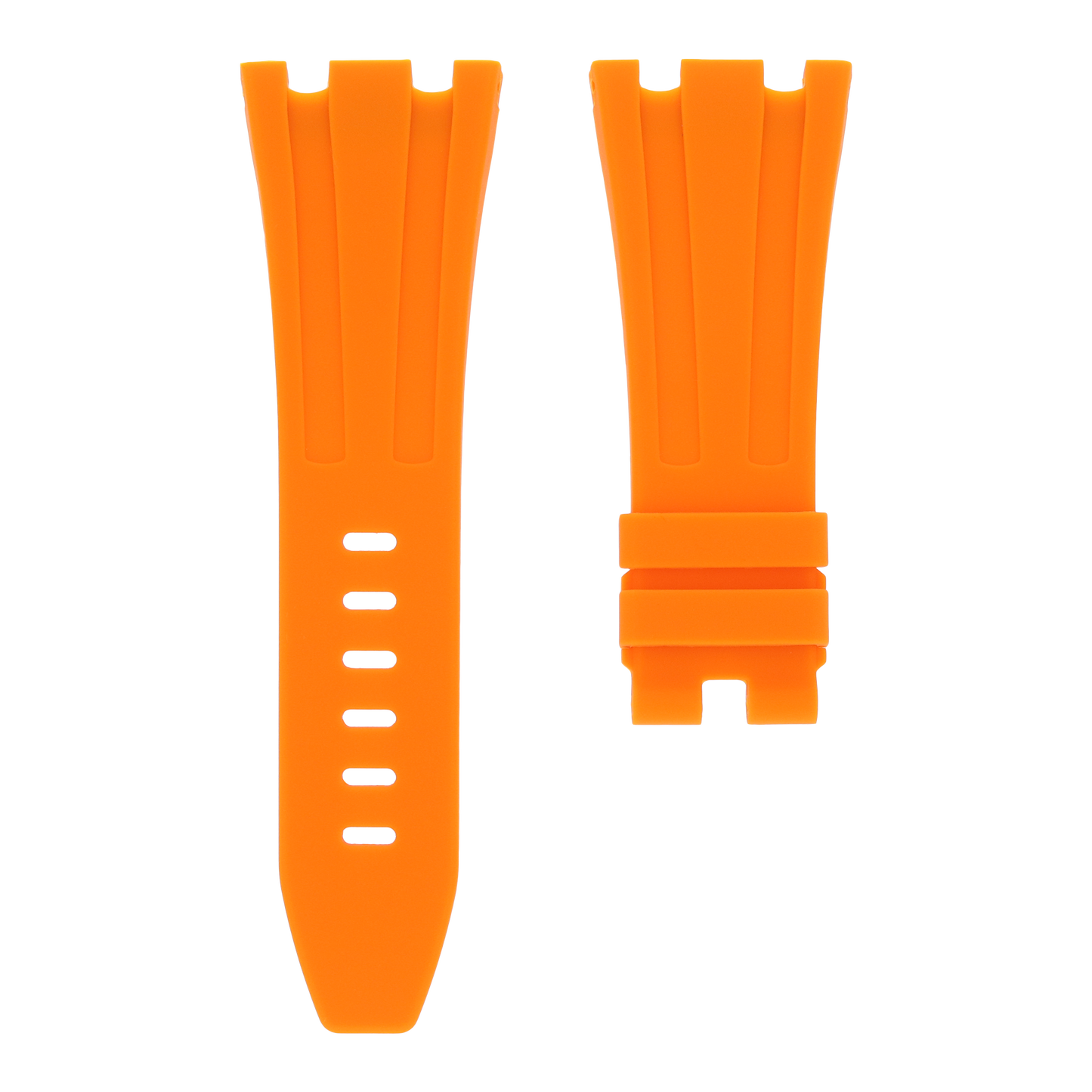 Audemars Piguet Royal Oak Offshore 42mm orange rubber strap front view MIDAS straps