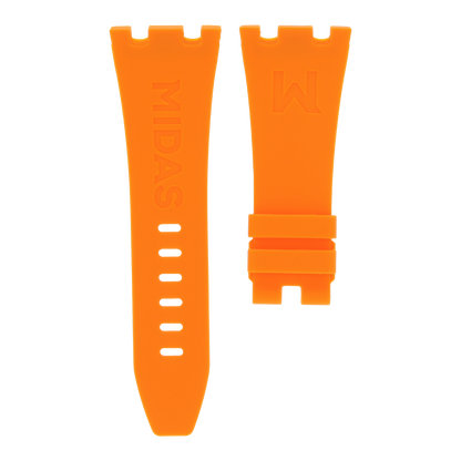 Audemars Piguet Royal Oak Offshore 42mm orange rubber strap back view MIDAS straps
