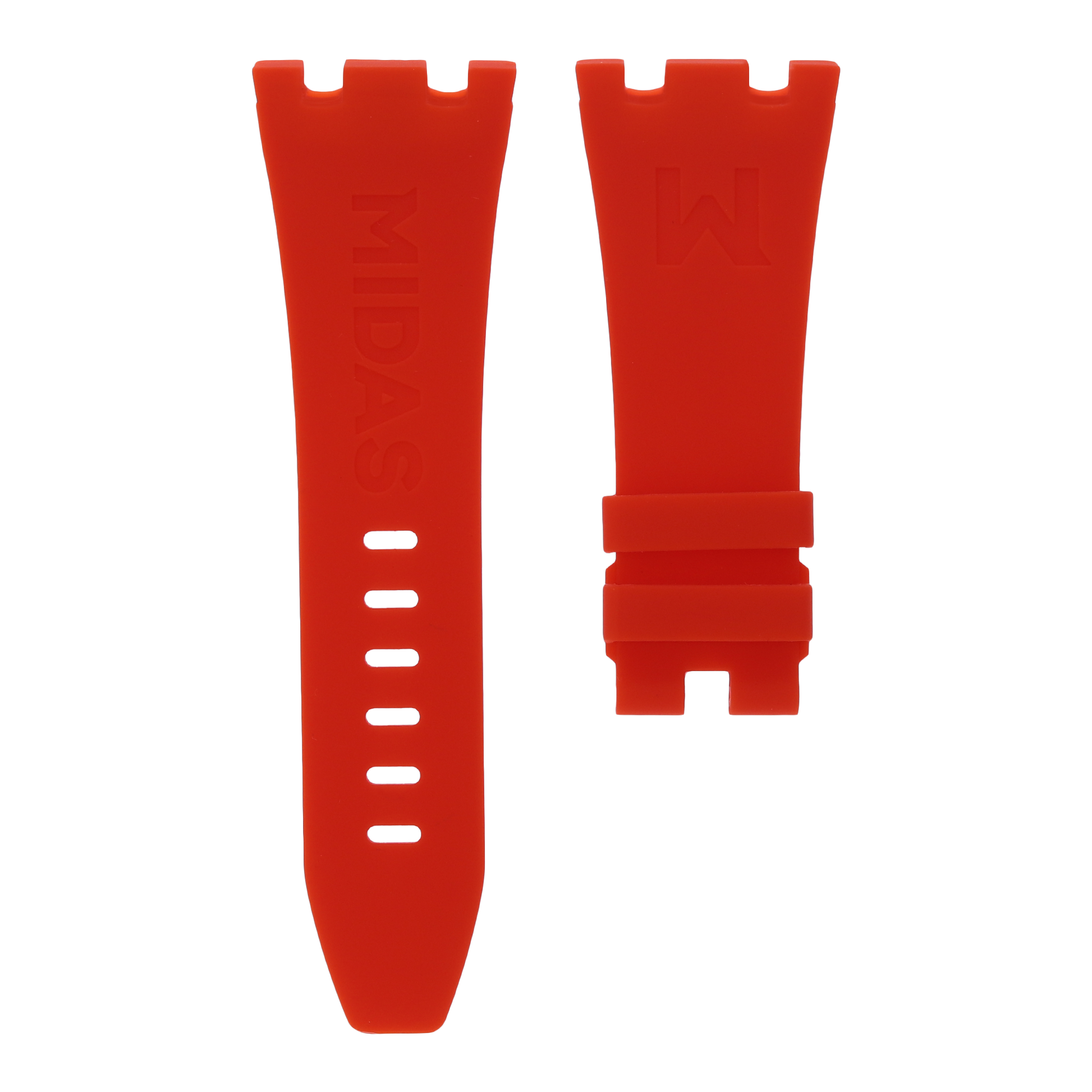 Audemars Piguet Royal Oak Offshore 42mm red rubber strap back view MIDAS straps