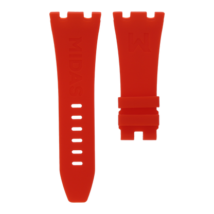 Audemars Piguet Royal Oak Offshore 42mm red rubber strap back view MIDAS straps