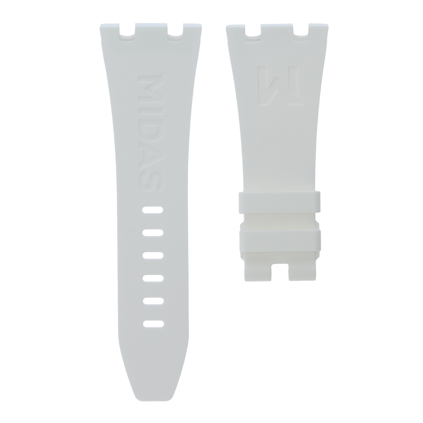 Audemars Piguet Royal Oak Offshore 42mm white rubber strap back view MIDAS straps