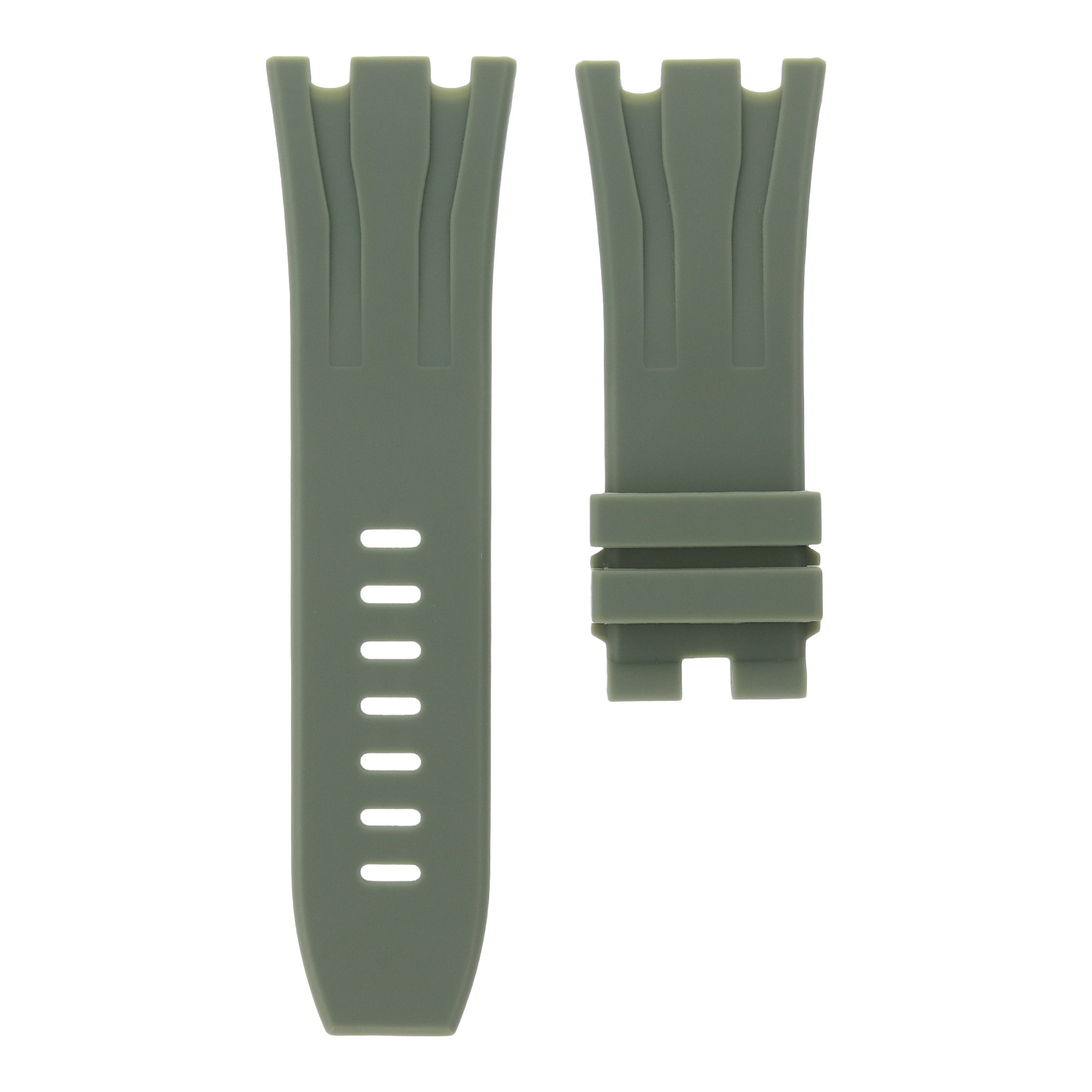 Khaki Green Royal Oak Offshore 44mm rubber strap by MIDAS