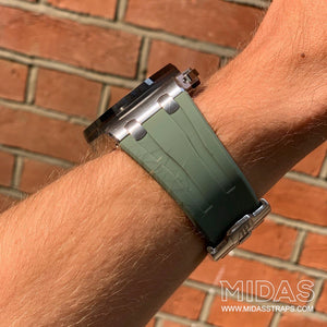 MIDAS Khaki Green AP Rubber Strap for Audemars Piguet Royal Oak Offshore 44mm