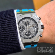 Load image into Gallery viewer, MIDAS Riviera Blue AP Rubber Strap for Audemars Piguet Royal Oak Offshore 42mm