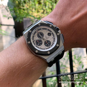 Jet Black Rubber Strap for Audemars Piguet Royal Oak Offshore 44mm