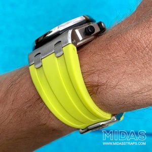 MIDAS Acid Green AP Rubber Strap for Audemars Piguet Royal Oak Offshore 42mm