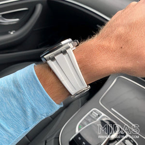 MIDAS White AP Rubber Strap for Audemars Piguet Royal Oak Offshore 42mm