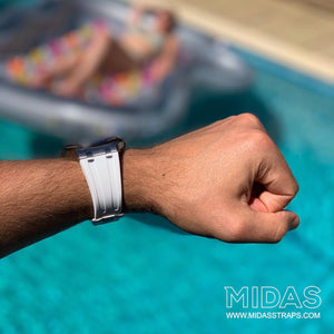 MIDAS White AP Rubber Strap for Audemars Piguet Royal Oak Offshore 42mm