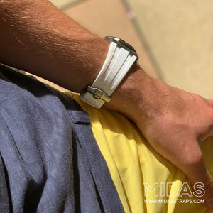MIDAS White AP Rubber Strap for Audemars Piguet Royal Oak Offshore 42mm