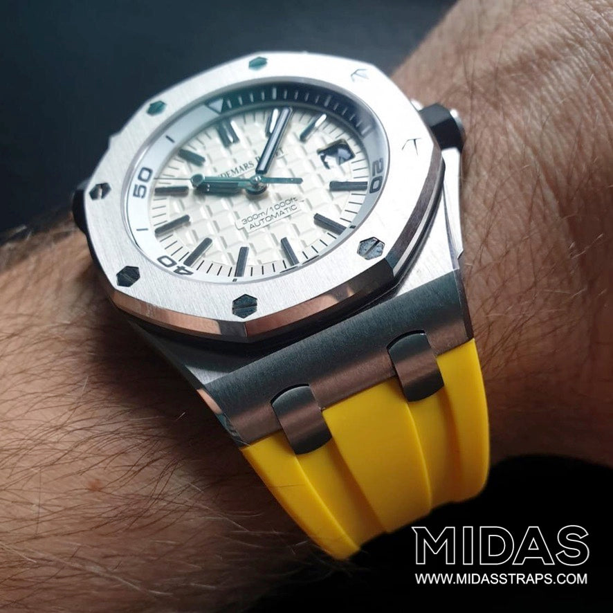 Yellow Rubber Strap, Royal Oak Offshore 42mm