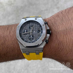 MIDAS Yellow AP Rubber Strap for Audemars Piguet Royal Oak Offshore 42mm