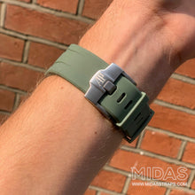 Load image into Gallery viewer, MIDAS Khaki Green AP Rubber Strap for Audemars Piguet Royal Oak Offshore 44mm