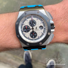 Load image into Gallery viewer, MIDAS Riviera Blue AP Rubber Strap for Audemars Piguet Royal Oak Offshore 44mm