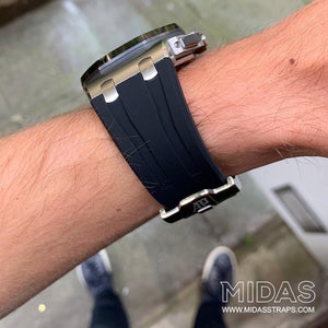 MIDAS Black AP Rubber Strap for Audemars Piguet Royal Oak Offshore 44mm