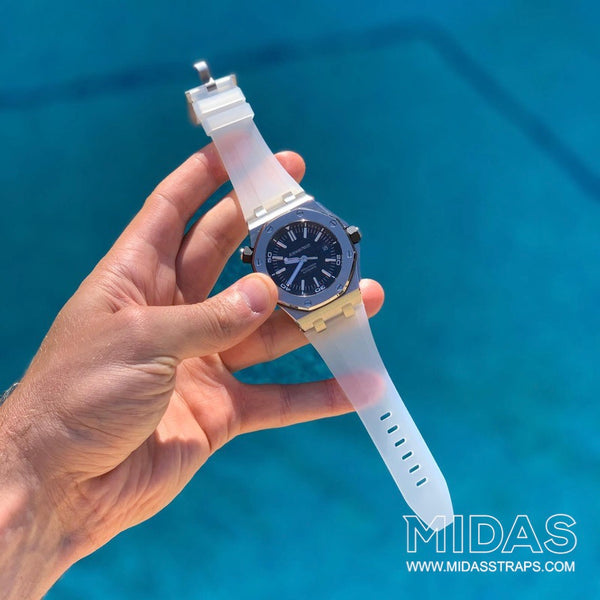MIDAS AP Transparent Clear Rubber Strap for Audemars Piguet Royal Oak Offshore 42mm