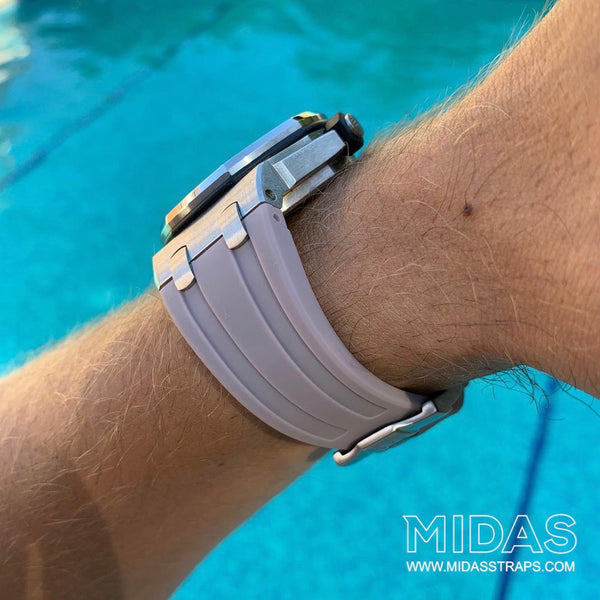 MIDAS Blush Grey AP Rubber Strap for Audemars Piguet Royal Oak Offshore 42mm